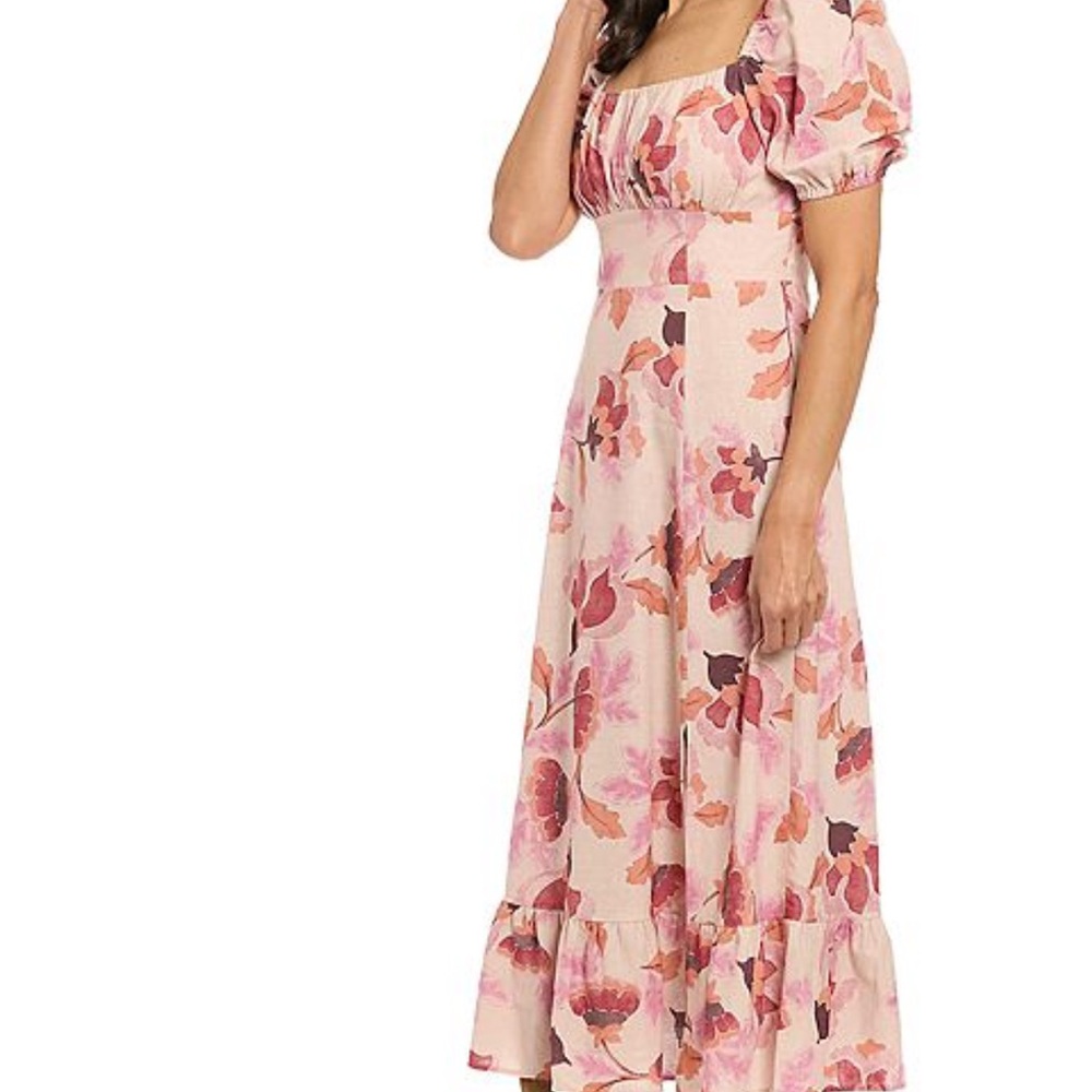London Times Pink Floral Maxi Dress